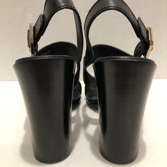 Tory Burch Fletcher Sandal Black Leather Size 8.5 - Picture 7 of 8